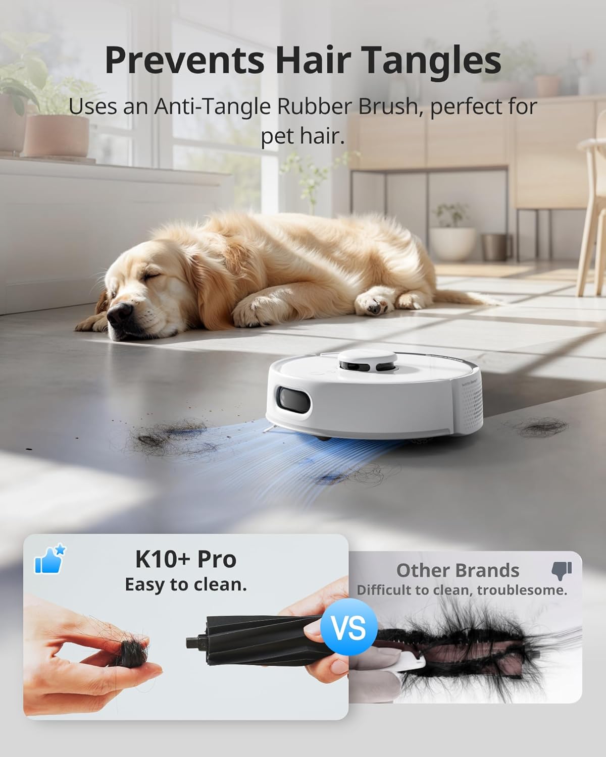SwitchBot K10+ Pro Robot Vacuum Self Emptying for 90 Days Hands-Free, Super Quiet Mini Robotic Vacuum with Powerful Suction, Anti-Hair-Tangle, Works with Alexa/Siri/Matter(Hub 2 Required), 2.4Ghz WiFi