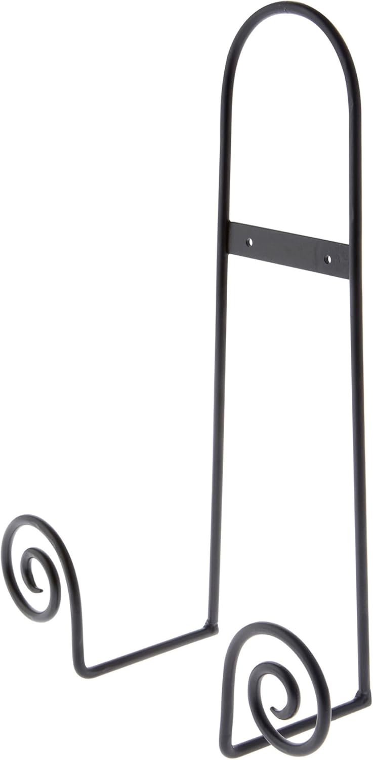 Bard's Black Wrought Iron Wall Mountable Tray or Platter Hanger, 16.25" H x 11.75" W x 4.5" D (For 16" - 30" Trays or Platters), Pack of 2
