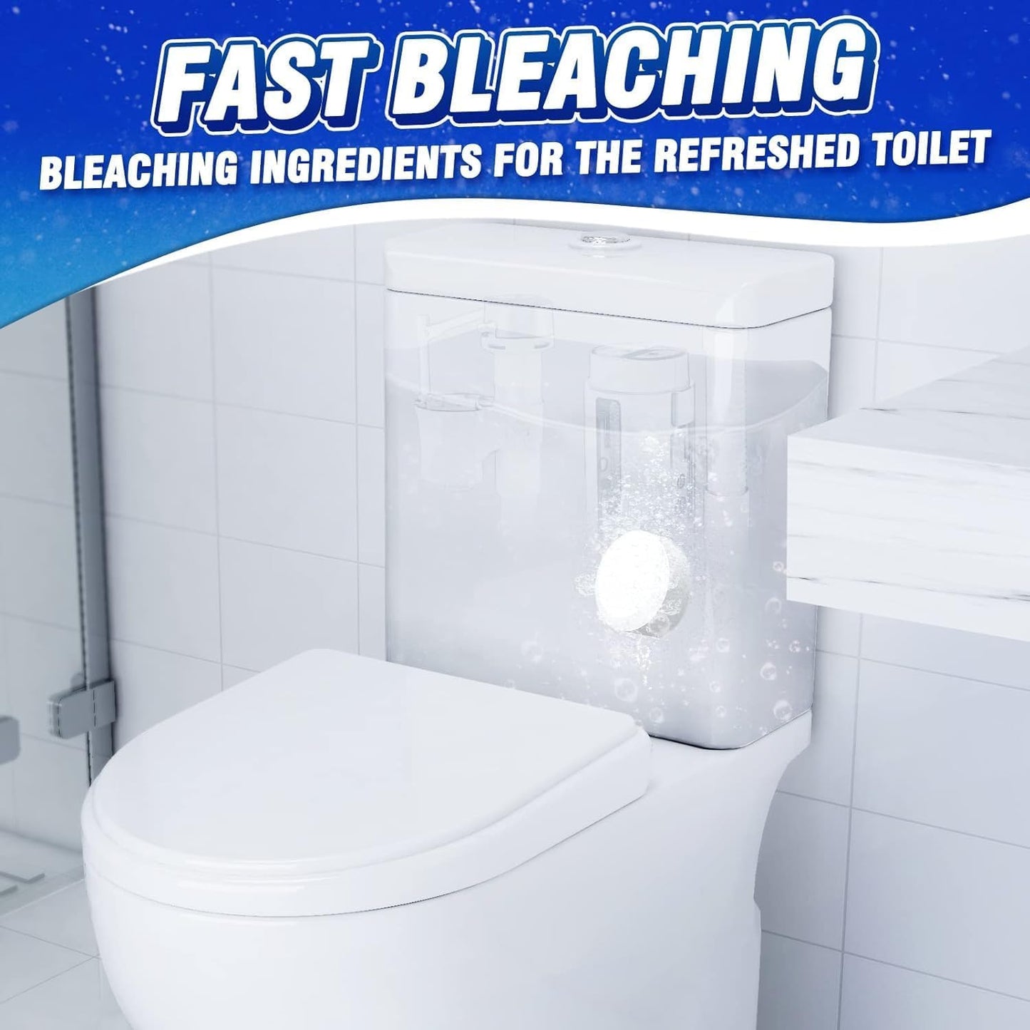 Vacplus Toilet Bowl Cleaners - 24 PACK, Household Toilet Cleaner, Automatic Toilet Bowl Cleaners with Bleach, Sustained-Release Toilet Tank Cleaners for Deodorizing and Descaling, 1.76 Ounces Each