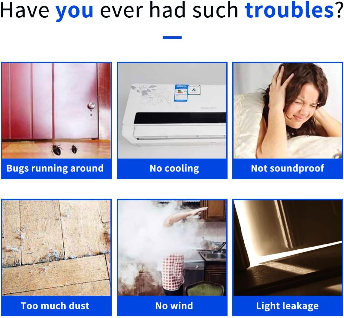 2 Pack Door Draft Stopper, 39” Length Cuttable Under Door Seal, Strong Adhesive Door Sweep for Exterior and Interior Doors (Brown)