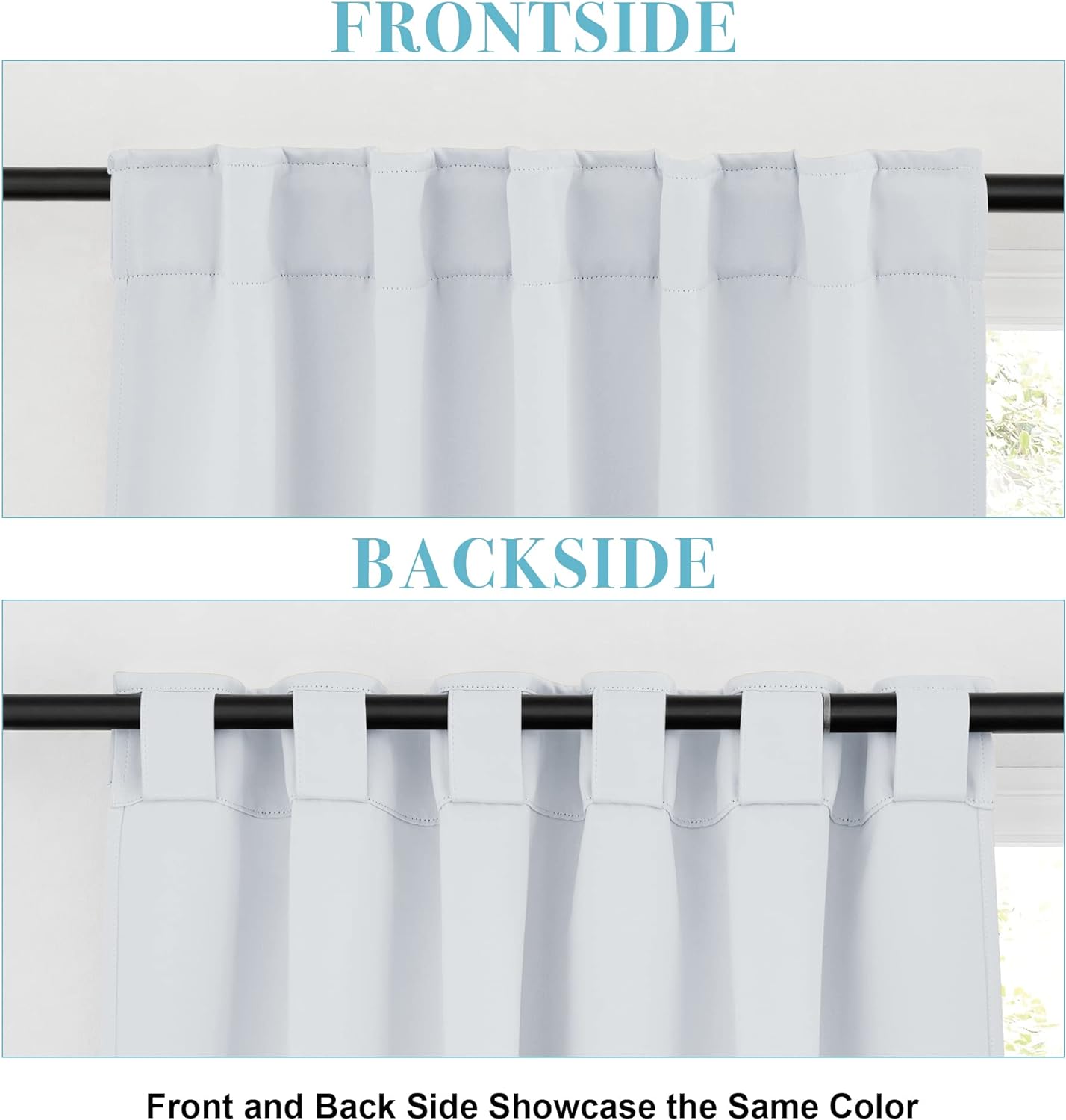 RYB HOME Small Window Curtains - Blackout Insualting Privacy Curtains for Kids Bedroom Kitchen Bathroom Basement Cafe Cabinet Tiers Drapes, 34 Width x 30 Length, 2 Panels, Grayish White