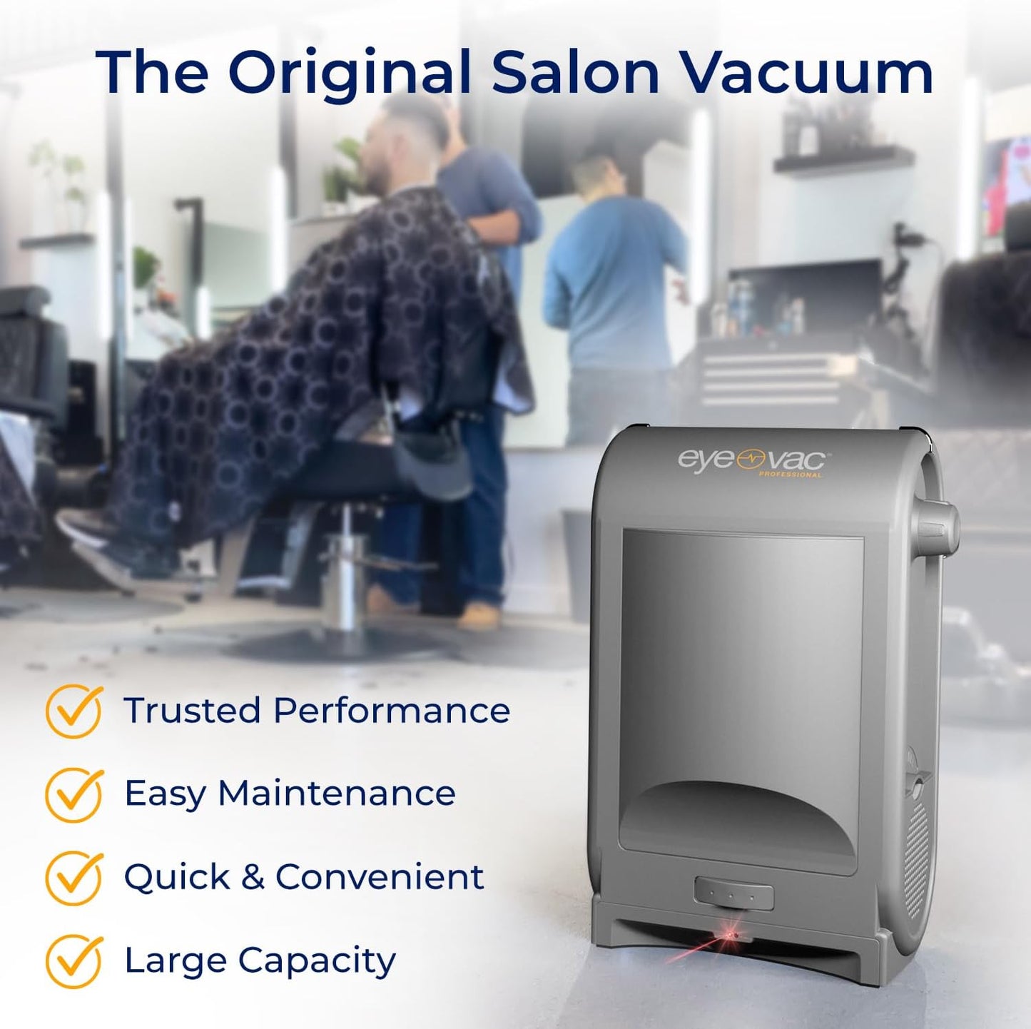 EyeVac Pro Touchless Vacuum Automatic Dustpan - Ultra Fast & Powerful - Great for Sweeping Salon Pet Hair Food Dirt Kitchen, Corded Canister Vacuum, Bagless, Automatic Sensors, 1400 Watt (Sliver)