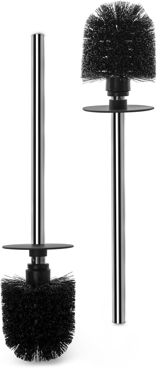 2 Pack Toilet Bowl Cleaning Brush Set for Bathroom, No Assembly and No Scratching Toilet Bowl, 304 Anti-Rust Handle