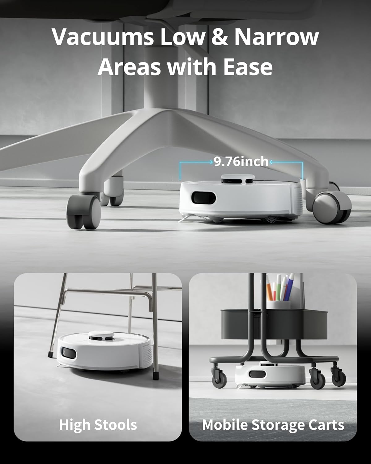 SwitchBot K10+ Pro Robot Vacuum Self Emptying for 90 Days Hands-Free, Super Quiet Mini Robotic Vacuum with Powerful Suction, Anti-Hair-Tangle, Works with Alexa/Siri/Matter(Hub 2 Required), 2.4Ghz WiFi