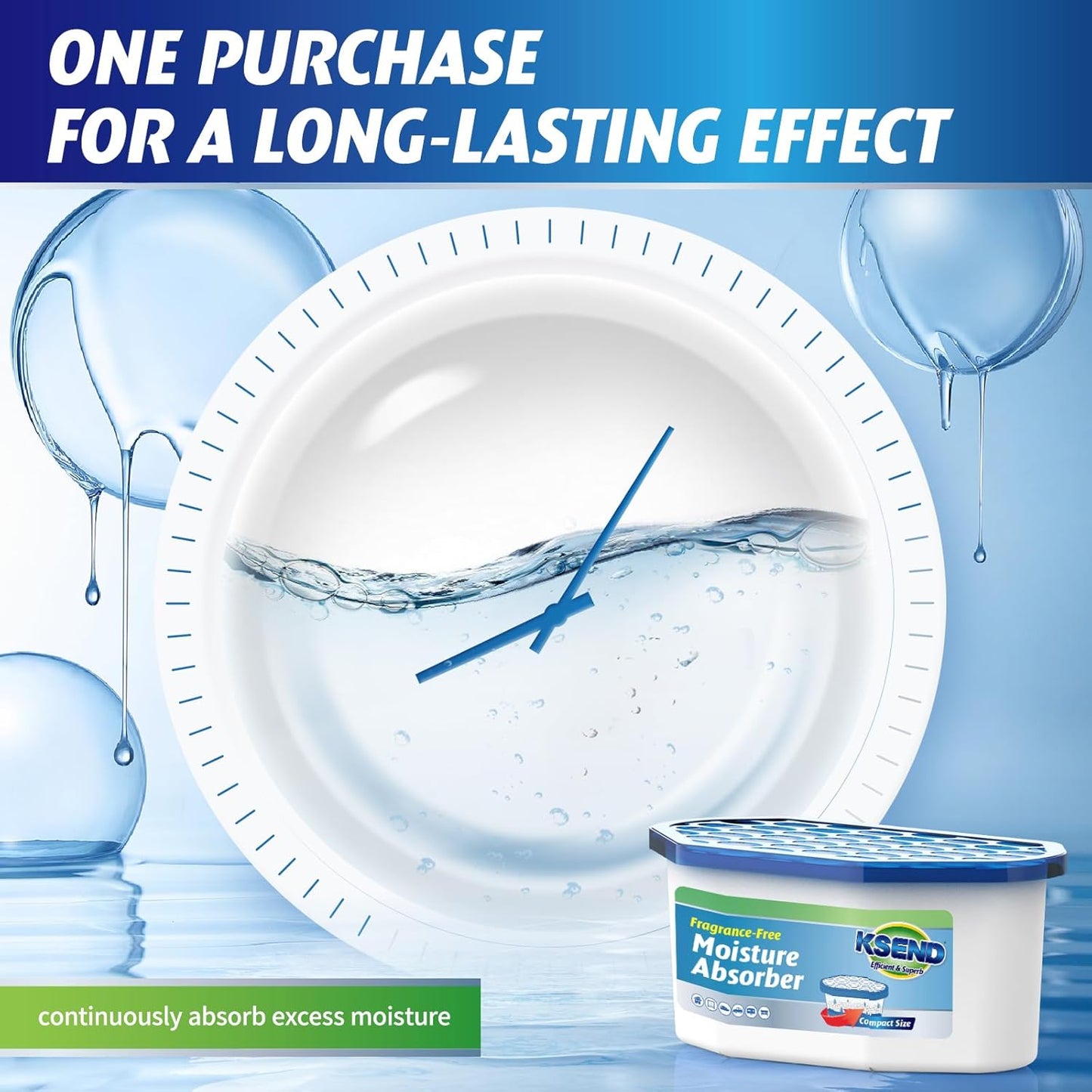 Moisture Absorbers, 12 Pack, Compact Dehumidifier for Closet, Efficient Humidity Absorber Boxes, Moisture Absorber for Closet, Odor Eliminator with Ocean Fragrance, Navy Blue, 6.4oz, 300ml