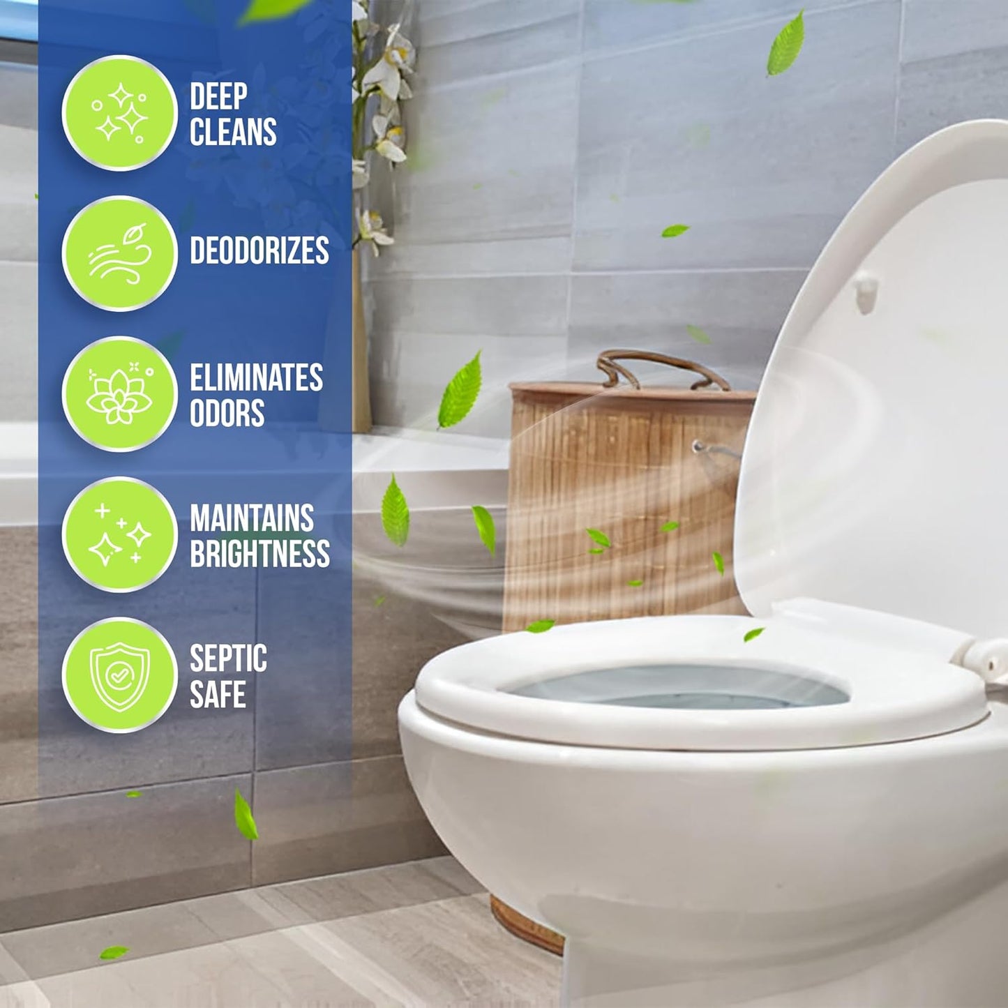 True Fresh Toilet Bowl Cleaner Tablets 26 Pack – Deodorizer & Septic Safe – Deep Cleaning, Odor Eliminator, Stain Remover for Long-Lasting Freshness – Fresh Ocean Scent