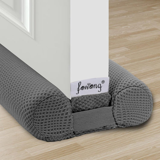 fowong 2 Pack Door Draft Stopper 30" Adjustable Under Door Noise Stopper for Bottom of Doors, Soundproofing Draft Guard, Grey