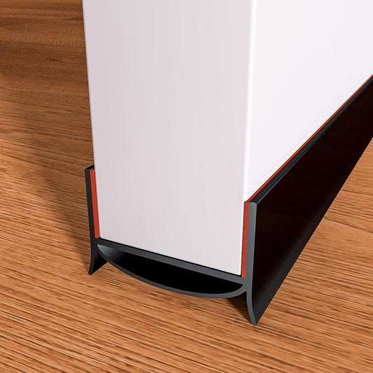 Door Draft Stopper, Strong Adhesive Door Sweep for Exterior and Interior Doors, 39” Length Cuttable Under Door Seal. (Black, 1 Pack)