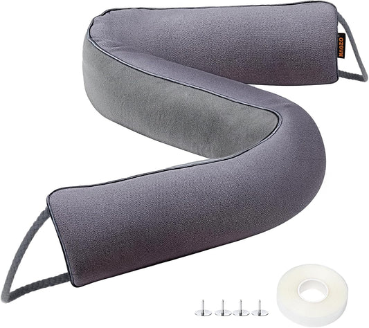 MAGZO Door Draft Stopper, 34 Inch Under Door Draft Blocker Noise Stopper, Weighted Wind Blocker Draft Guard for Bottom of Door, Gray