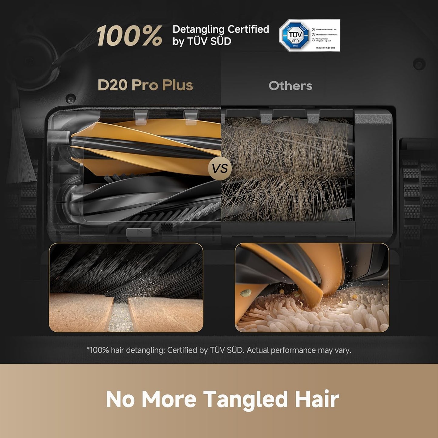 DREAME D20 Pro Plus Robot Vacuum, 13,000Pa Suction, DuoBrush for Pet Hair, Corner Cleaning, Self Emptying, LDS Navigation Laser Avoidance, Vacuum Mop, Hard Floors&Carpets (Black)