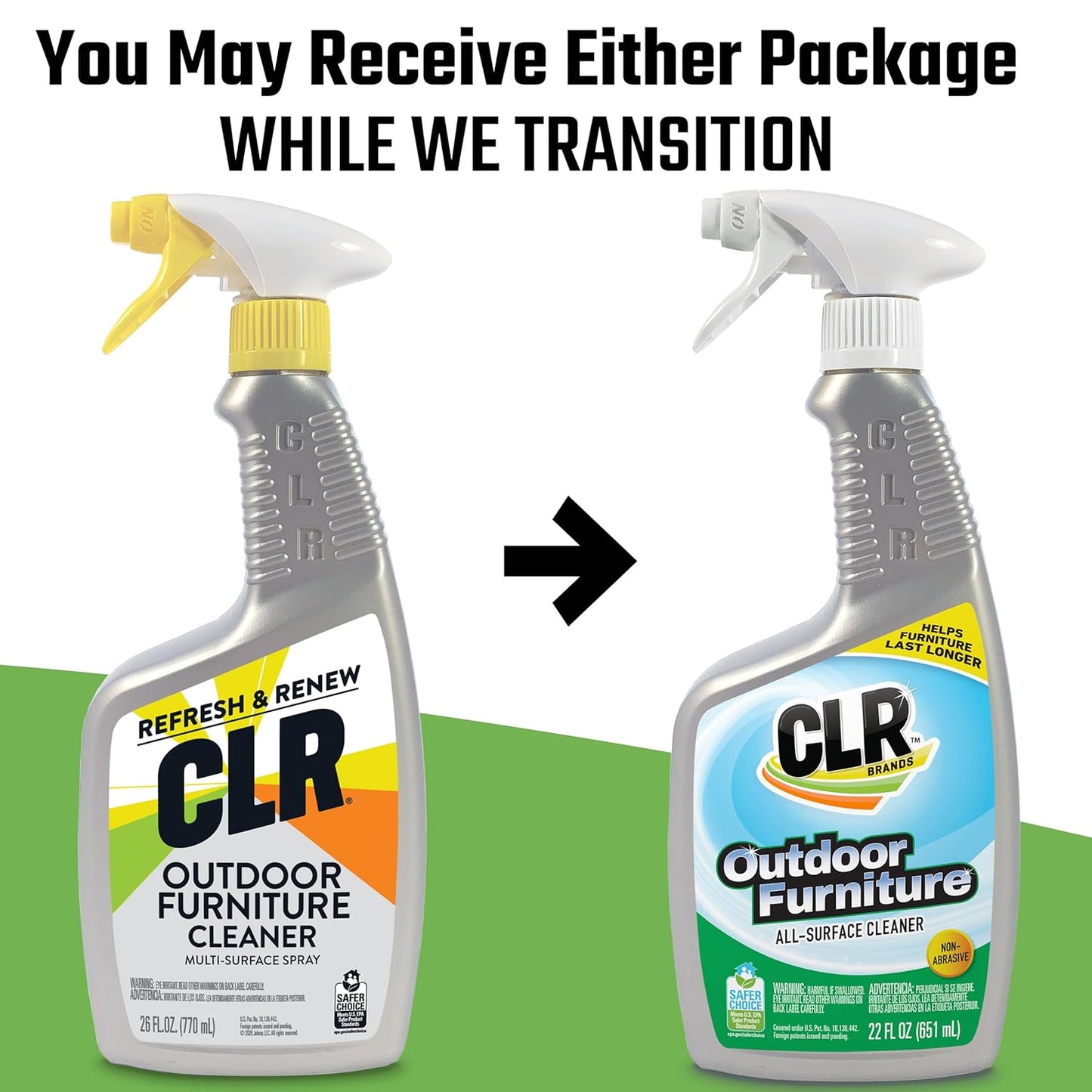 CLR Brands Outdoor Furniture Cleaner, 26 oz. Spray Bottle, Cleans Outdoor Surfaces, Remove Dirt and Grime from Fabric, Wood, Wicker, PVC, Plastic and More